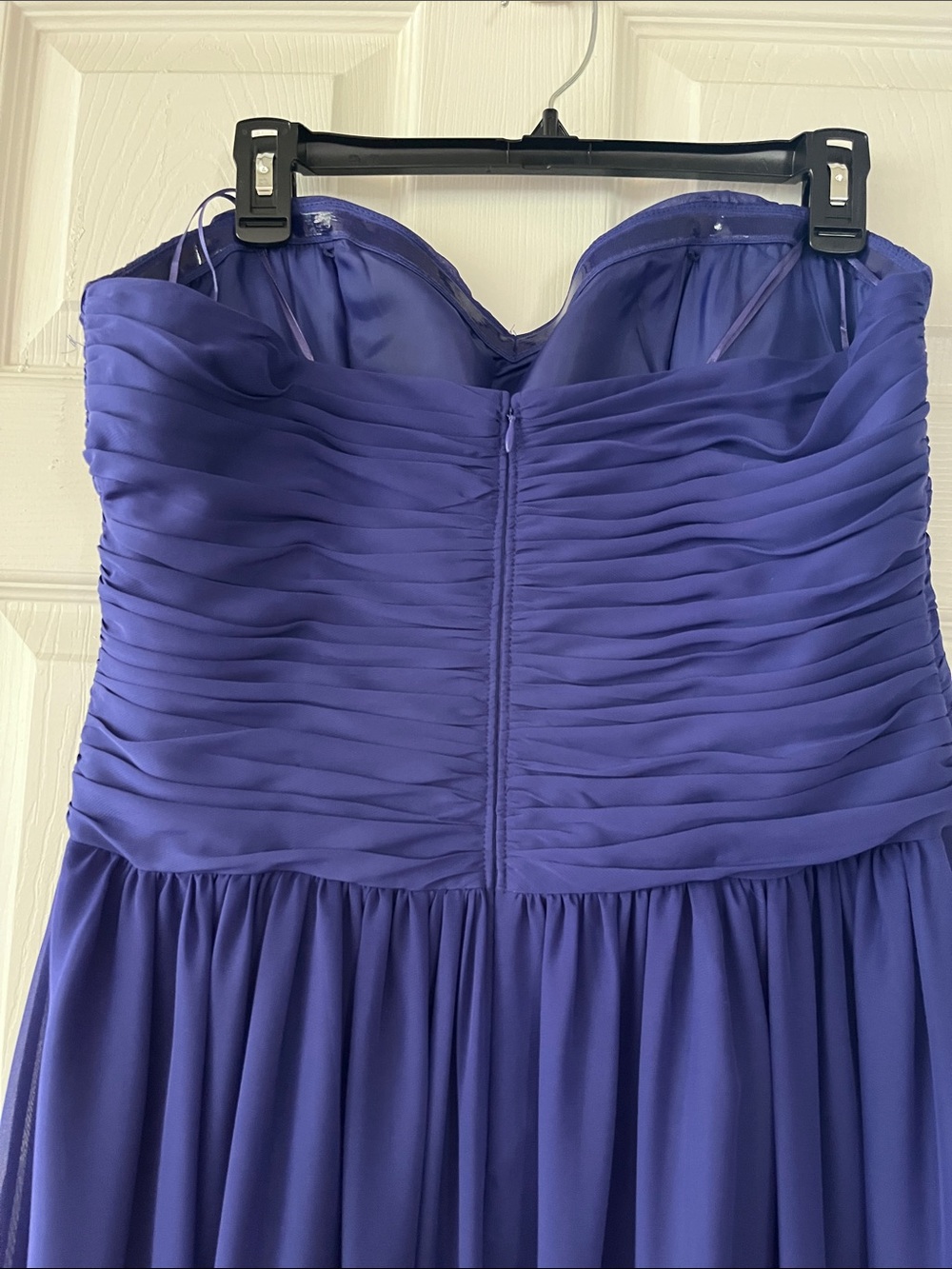 JS Boutique Strapless Purple Chiffon Gown - Picture 4 of 5